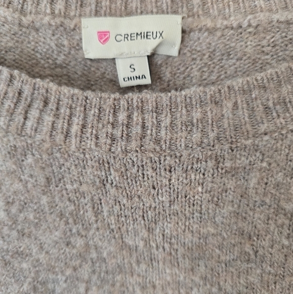 Cremieux Tan Alpaca Wool Oversized Crewneck Sweater Size S - Picture 2 of 4